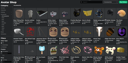 Image via: Roblox Avatar Shop