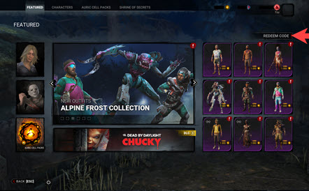 Follow these steps to redeem your Dead by Daylight Codes: