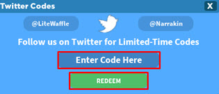 Enter any code into the text box if one becomes available.