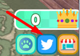 To redeem codes in Monster Race, first press the Codes icon on the right side of the screen: