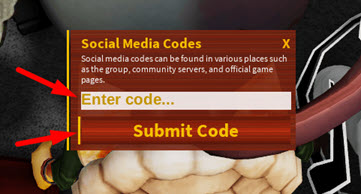 Then, enter your code in the Enter code... box and press the Submit Code button: