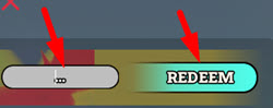 Lastly, enter your code in the box and press the REDEEM button:
