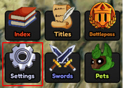 To use codes in Loot Quest, first click on the Settings button at the bottom left corner of the screen: