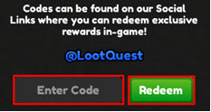 Next, type your code into the Enter Code box, and then click Redeem: