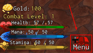 To use codes in Legends Rewritten, first click on the Menu button at the bottom left corner of the screen: