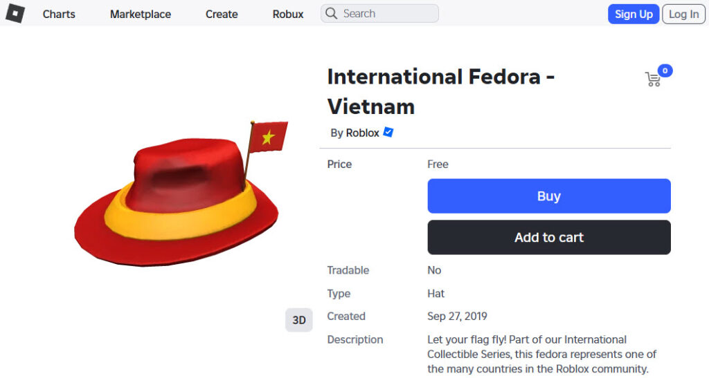 Free Items from the Roblox UGC Marketplace. Image via Roblox.com