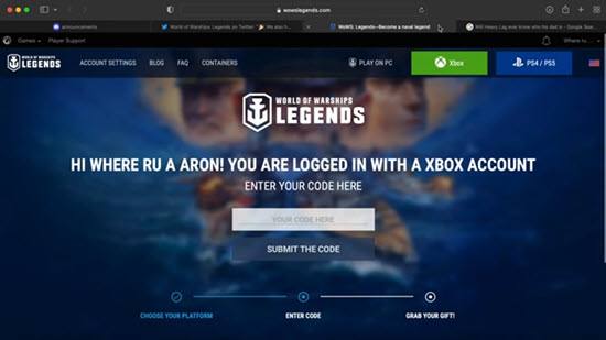 World of Warships Code Redemption Guide?