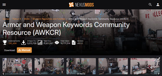 Top Fallout 4 Mods Ranked, 1. Armor and Weapon Keywords Community Resource (AWKCR)