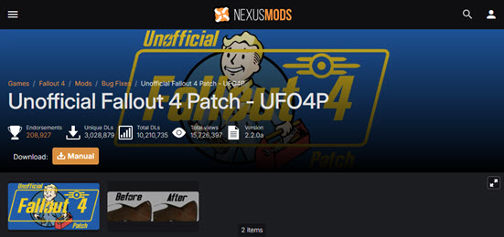Top Fallout 4 Mods Ranked, 4. Unofficial Fallout 4 Patch (UFO4P)