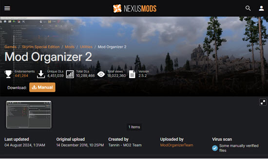 The Elder Scrolls V: Skyrim Mods, 3. Mod Organizer 2